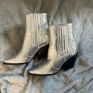 Billini Metallic Silver Ankle Boots